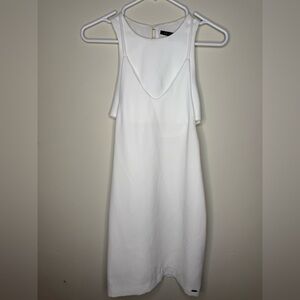 ARMANI EXCHANGE White Minimalist Dress
Modern Cut-Out Back  - Sz 0‎